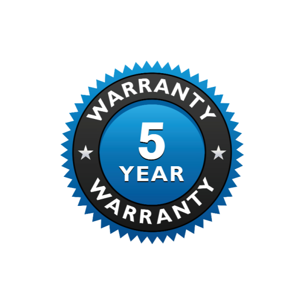 5 year manufacture warranty