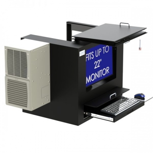 Barcode Printer Tabletop Workstation with 2K BTU Cooling Unit