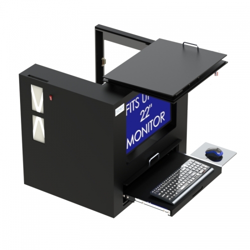 Easy Access Barcode Printer Enclosure with Monitor