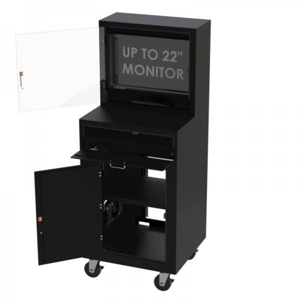 Computer Cabinet with Cooling Fans and Filtration System