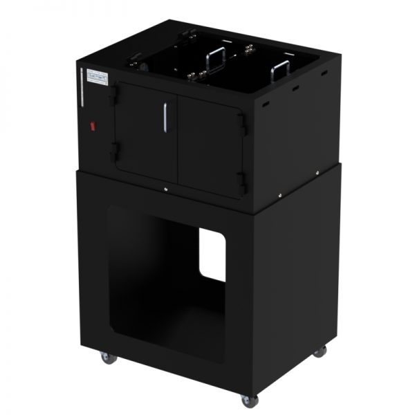 Stand for Laser Printer Enclosure with Front to Rear Passthrough Storage Area-4