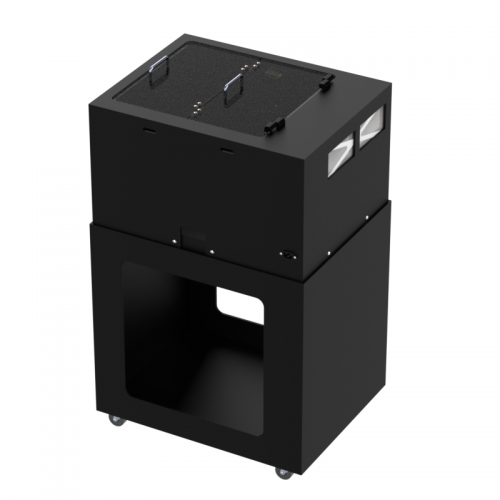 Stand for Laser Printer Enclosure with Front to Rear Passthrough Storage Area-6