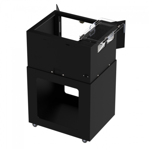 Stand for Laser Printer Enclosure with Front to Rear Passthrough Storage Area-7