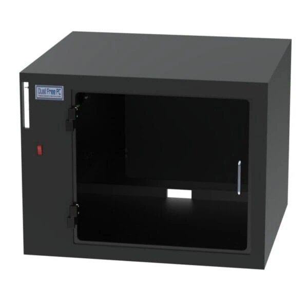 Dual PC tabletop enclosure with micron filtration system