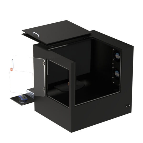 Barcode Printer Workstation Enclosure Tabletop - DFP200MKS-BPT - Image 3