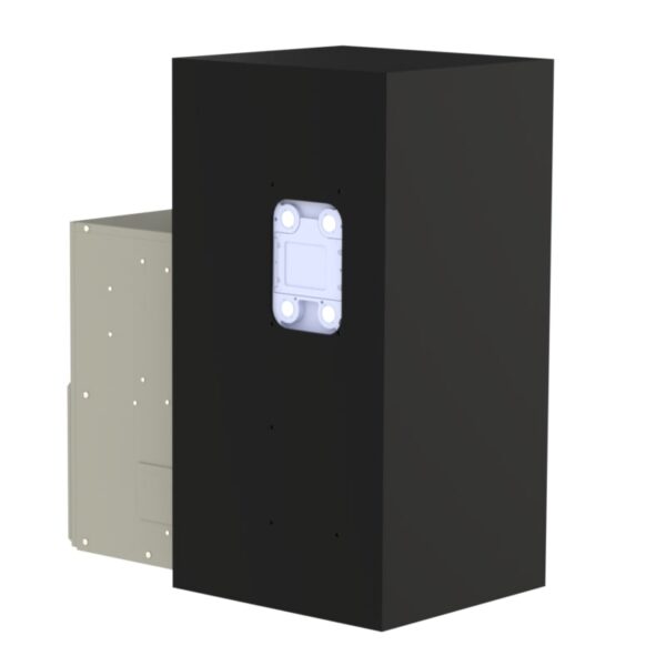 Vertically mounted Keyence MDU-2000 laser enclosure air conditioned