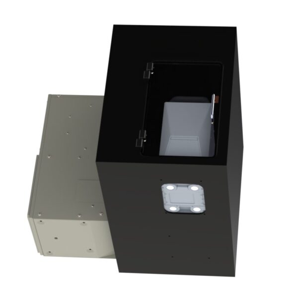 Horizontally mounted Laser head Temperature-regulated housing