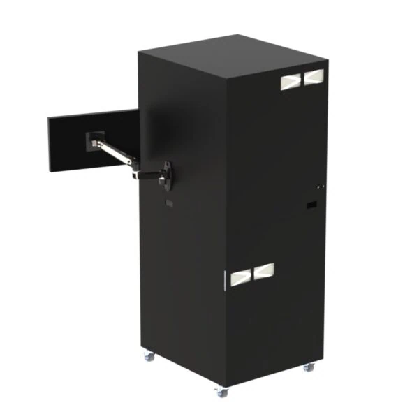 DFP255IM-X1330-VBF  Filtered Mobile Workstation with Laser Printer Compartment and Vertical Bi-Fold Door - Image 7