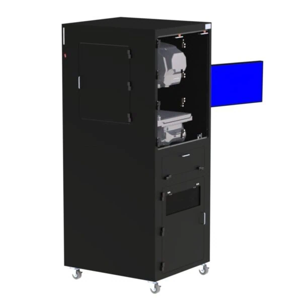 DFP255IM-X1330-VBF  Filtered Mobile Workstation with Laser Printer Compartment and Vertical Bi-Fold Door - Image 5