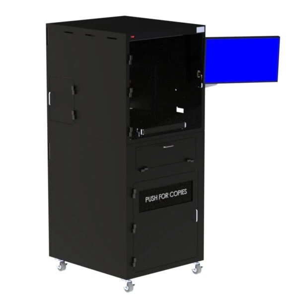 Mobile Workstation with Laser Printer Compartment for Keyence IM Image Measuring System with an Articulating Monitor Arm - Image 5