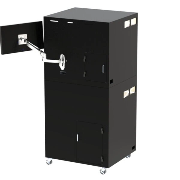 Mobile Workstation with Laser Printer Compartment for Keyence IM Image Measuring System with an Articulating Monitor Arm - Image 2