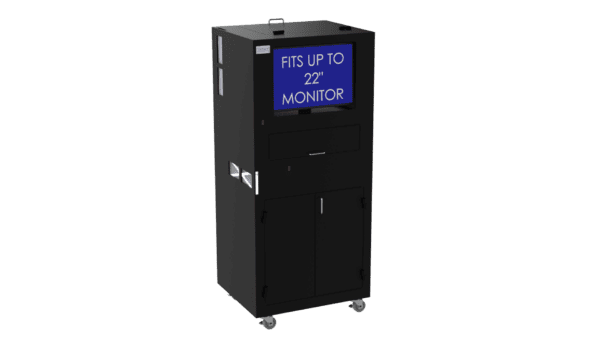 Computer and Barcode Printer Workstation Enclosure DFP320MKS-W-BP2 - Image 5