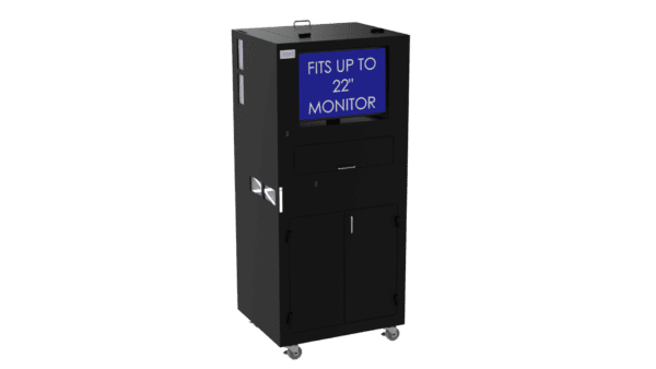 Computer and Barcode Printer Workstation Enclosure DFP320MKS-W-BP2 - Image 5