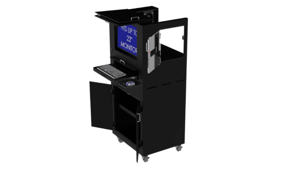 Computer and Barcode Printer Workstation Enclosure DFP320MKS-W-BP2 - Image 6