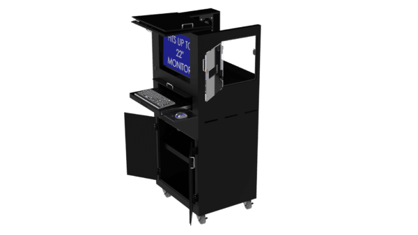 Computer and Barcode Printer Workstation Enclosure DFP320MKS-W-BP2 - Image 6
