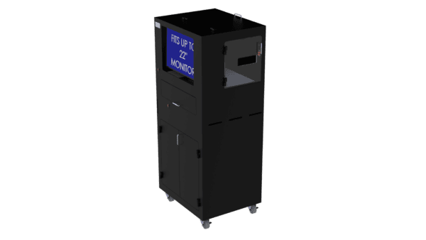 Computer and Barcode Printer Workstation Enclosure DFP320MKS-W-BP2 - Image 4