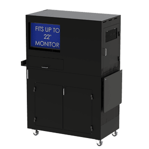Computer and Laser Printer Workstation Enclosure - DFP320MKS-W-LSR
