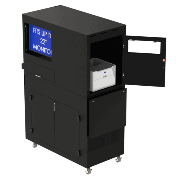 Computer and Laser Printer Workstation Enclosure - DFP320MKS-W-LSR - Image 4