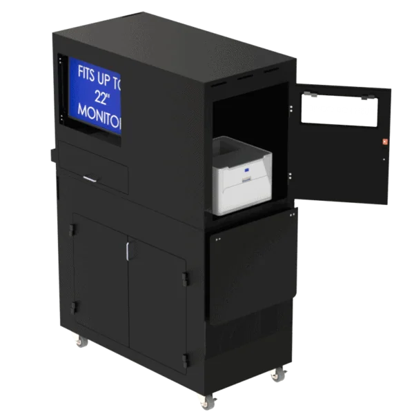 Computer and Laser Printer Workstation Enclosure - DFP320MKS-W-LSR - Image 4