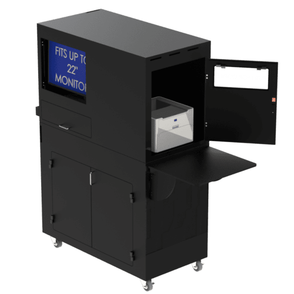 Computer and Laser Printer Workstation Enclosure - DFP320MKS-W-LSR - Image 3