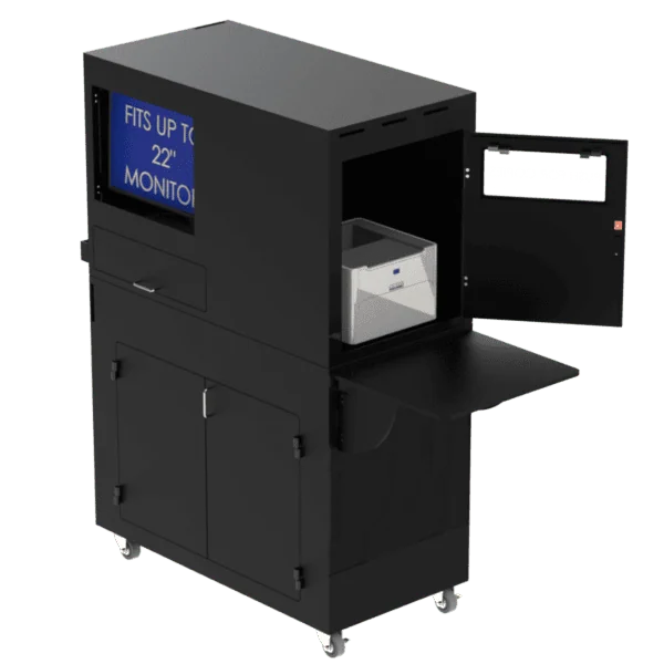 Computer and Laser Printer Workstation Enclosure - DFP320MKS-W-LSR - Image 3