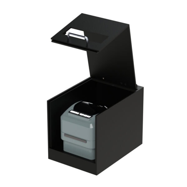 shipping label printer enclosure for Zebra, Intermec and Honeywell printers.