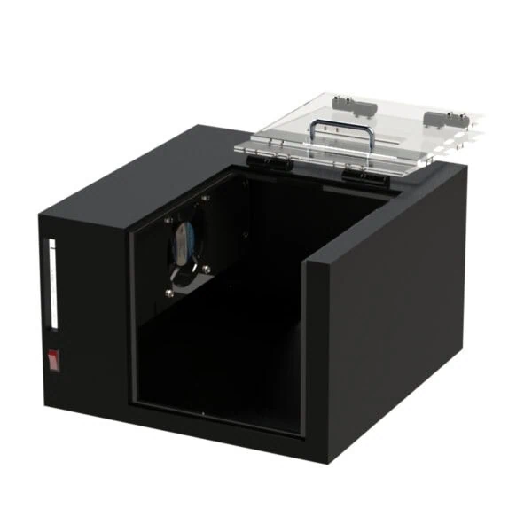 Fan and Filtered Tabletop Label Printer Enclosure DFP400L-B - Image 6