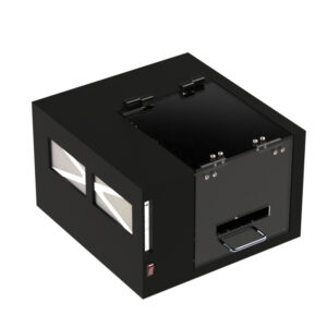 Fan and Filtered Tabletop Label Printer Enclosure DFP400L-B