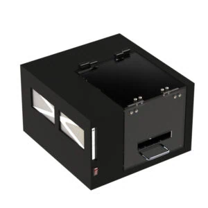 Fan and Filtered Tabletop Label Printer Enclosure DFP400L-B