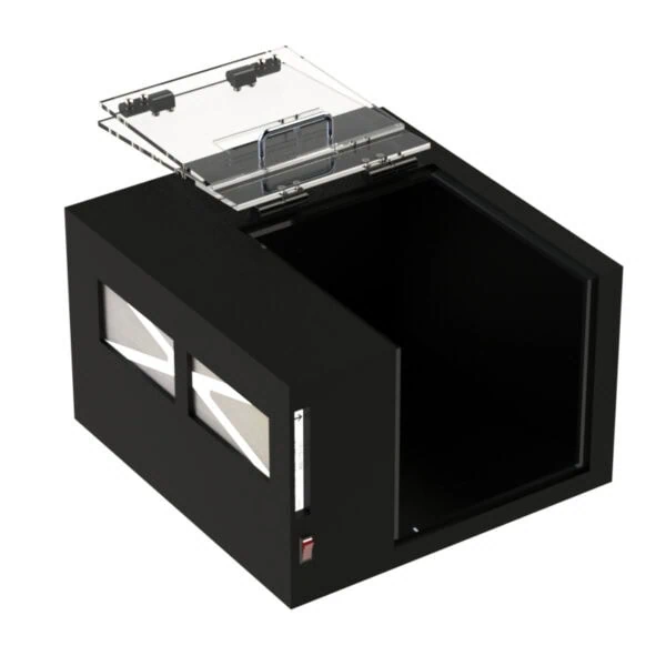 Fan and Filtered Tabletop Label Printer Enclosure DFP400L-B - Image 4
