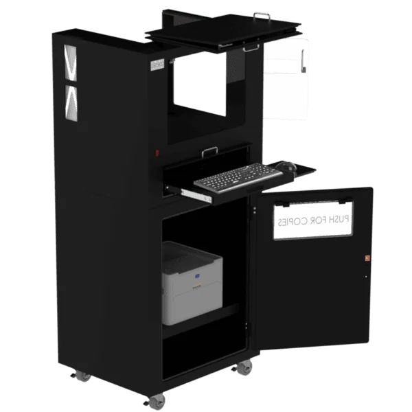 Mobile Workstation for Laser Jet and Barcode Printer, 22 Inch Monitor and Keyboard - Image 10