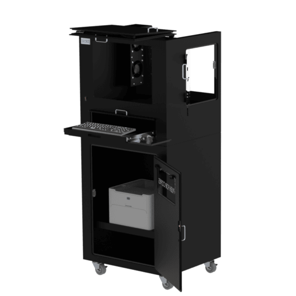 Mobile Workstation for Laser Jet and Barcode Printer, 22 Inch Monitor and Keyboard - Image 8
