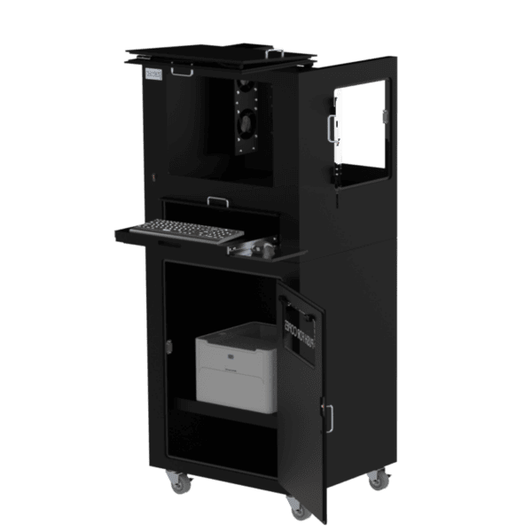 Mobile Workstation for Laser Jet and Barcode Printer, 22 Inch Monitor and Keyboard - Image 8