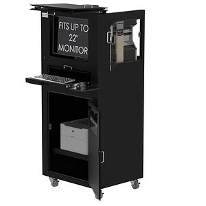 DFP455MKS-BP Workstation for Monitor, Laser Printer & Barcode Label Printer