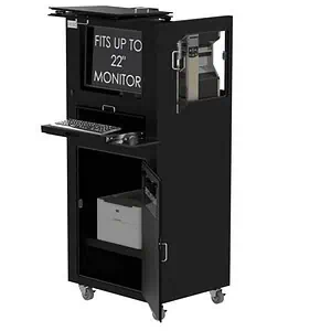 DFP455MKS-BP Workstation for Monitor, Laser Printer & Barcode Label Printer