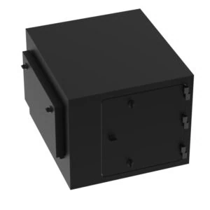 Washdown-rated ABS enclosure protecting Keyence MD-U2000 laser controller with airflow system